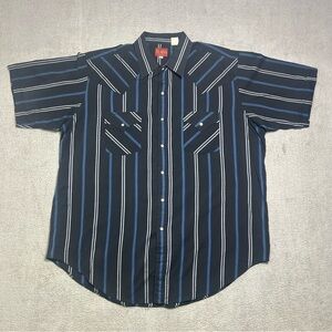 Vintage Ely Plains Shirt Men’s XL Western Cowboy Pearl Snap Multicolor Striped